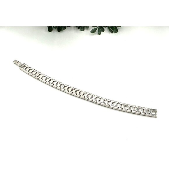 Vintage Style Silver Tone Crystal Four Row Bracelet Fashion Jewelry - Picture 3 of 5